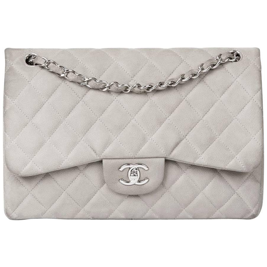 NIB 22C Chanel Gray Rectangular Mini Flap Bag GHW Gris Boutique Patina #40 NIB 22C Chanel Gray Rectangular Mini Flap Bag GHW Gris Boutique Patina